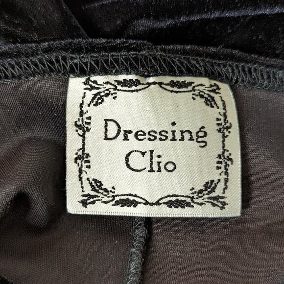 VINTAGE Dressing Clio Black Velvet Maxi Dress Size M - Picture 5 of 8